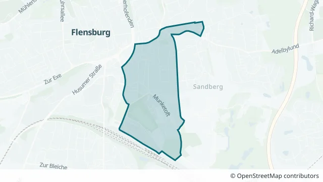 Kartendarstellung des Gebiets Achter de Möhl in Flensburg