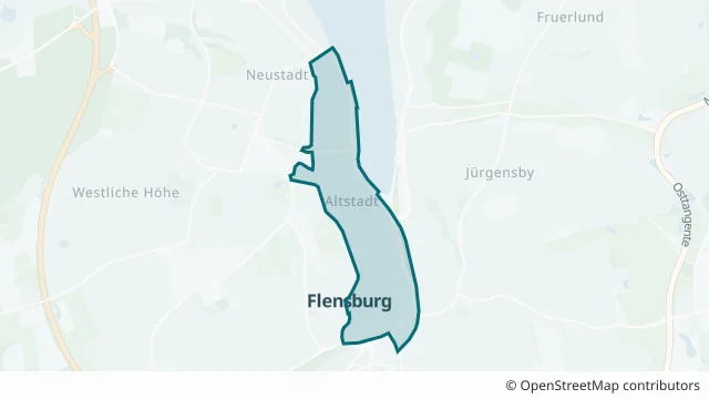 Kartendarstellung des Gebiets Altstadt in Flensburg