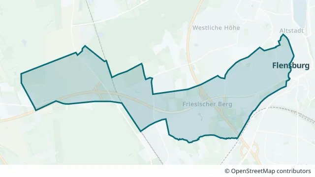 Kartendarstellung des Gebiets Friesischer Berg in Flensburg