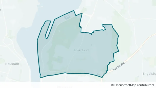 Kartendarstellung des Gebiets Fruerlund in Flensburg