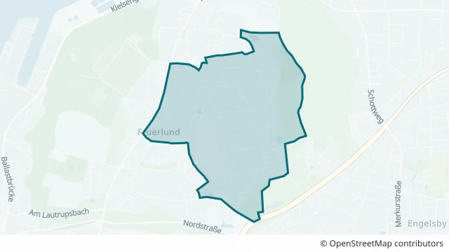 Kartendarstellung des Gebiets Fruerlundhof in Flensburg