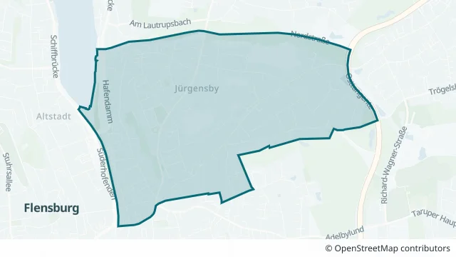 Kartendarstellung des Gebiets Jürgensby in Flensburg