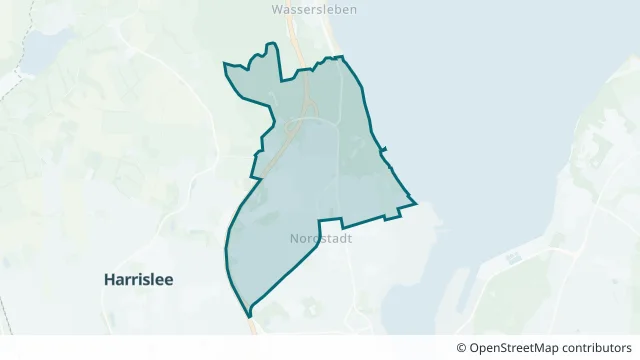 Kartendarstellung des Gebiets Klues in Flensburg