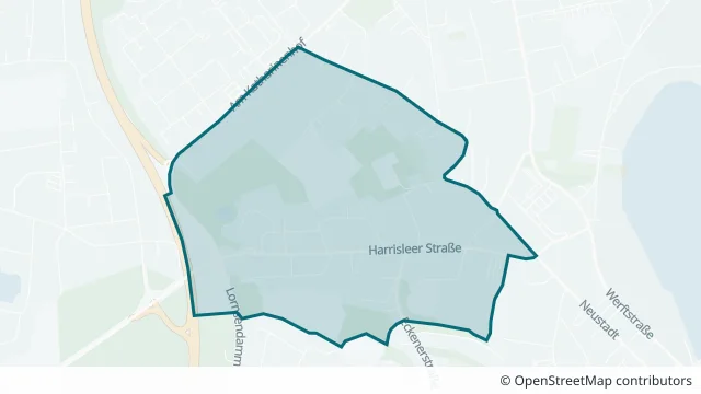 Kartendarstellung des Gebiets Kreuz in Flensburg