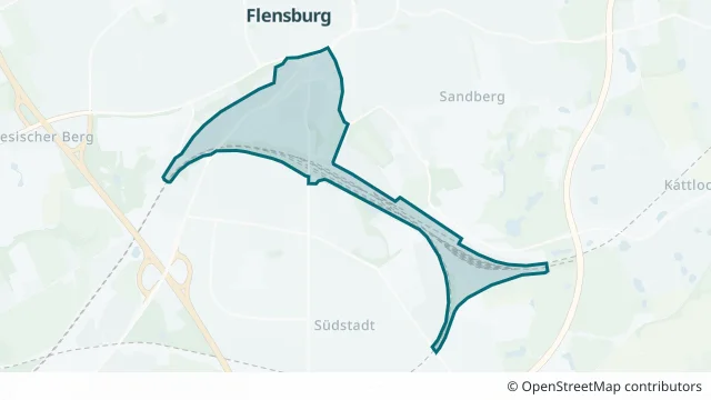 Kartendarstellung des Gebiets Martinsberg in Flensburg