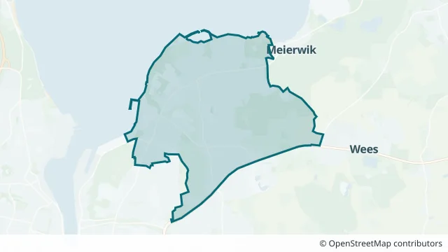 Kartendarstellung des Gebiets Mürwik in Flensburg