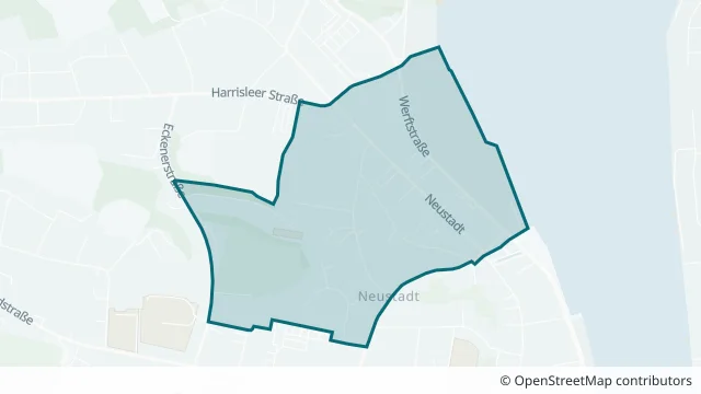 Kartendarstellung des Gebiets Neustadt-Nord in Flensburg