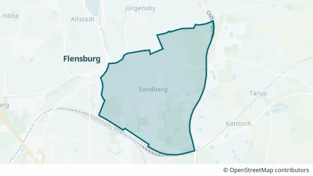 Kartendarstellung des Gebiets Sandberg in Flensburg