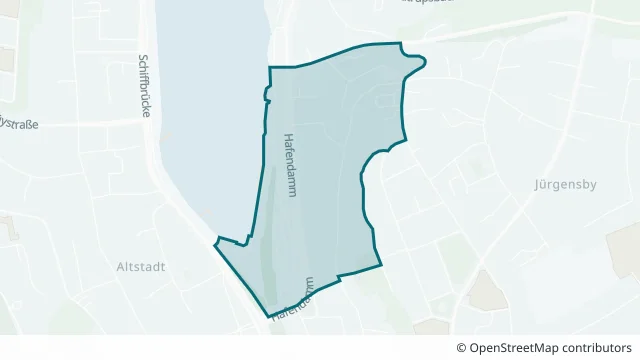 Kartendarstellung des Gebiets St. Jürgen in Flensburg