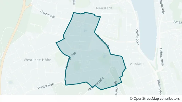 Kartendarstellung des Gebiets Stadtpark in Flensburg
